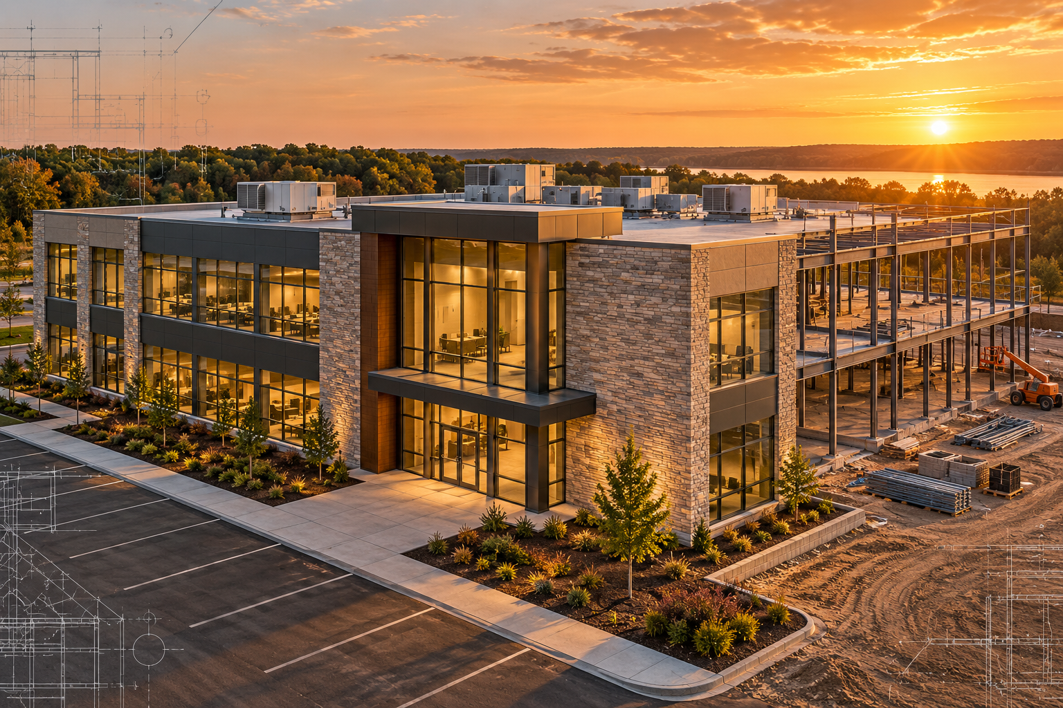 Architectural concept of a new commercial building